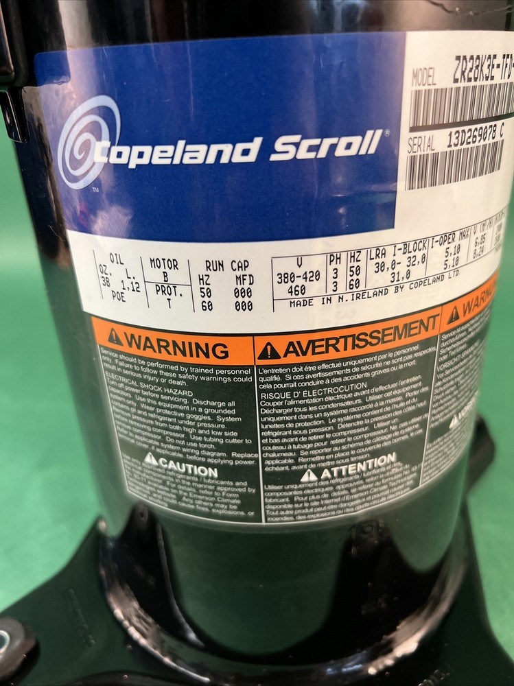 COPELAND SCROLL COMPRESSOR ZR28K3E-TFD-522 3 PHASE
