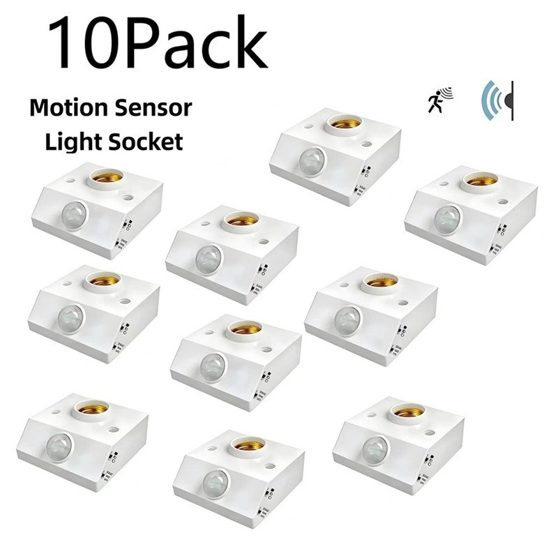 PIR Motion Sensor Light Socket for E26 E27 Bulb,   Laundry Room(10PACK)