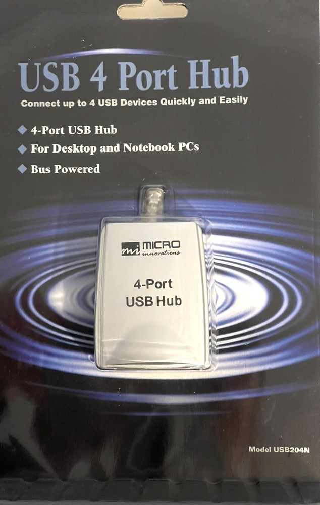 4-Ports External Hub Grey - Micro Innovations Micro Mobile (USB204N)