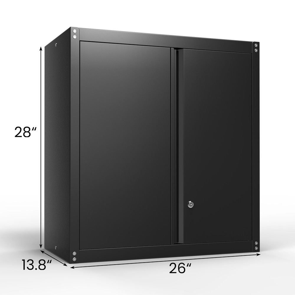 Metal Storage Cabints, Wall Cabinet with 2 Locking Doors and Adjustable Shelf