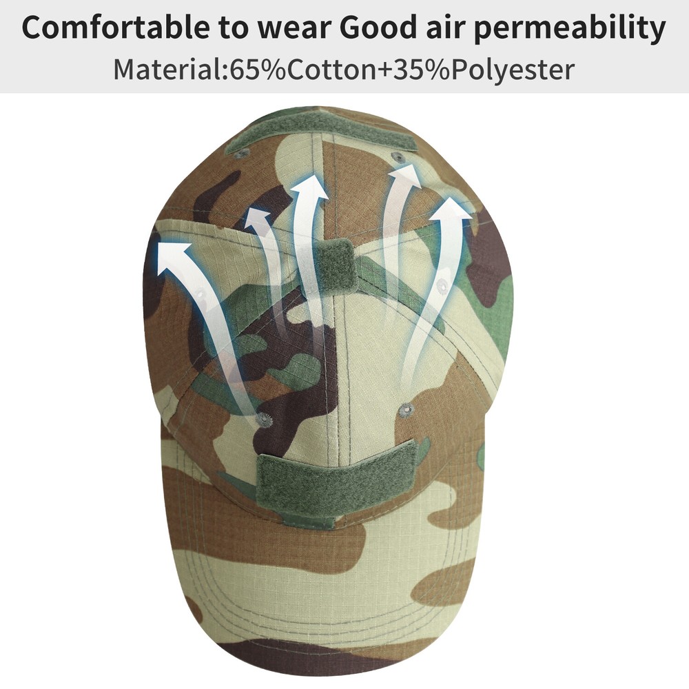 Tactical Operator Cap Adjustable Men Baseball Cap Military Army Camo Patches Hat