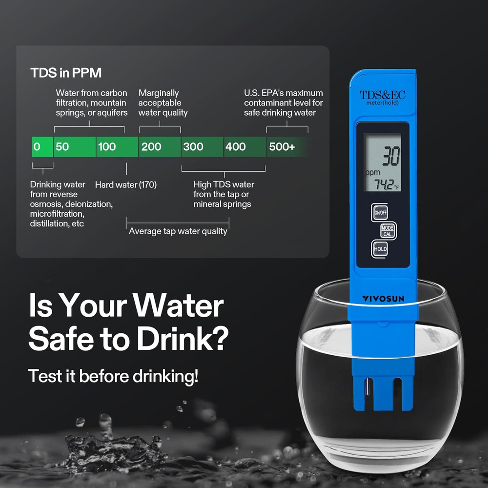 Digital Ph and TDS Meter Kits, 0.01Ph High Accuracy Pen Type Ph Meter ± 2% Reado