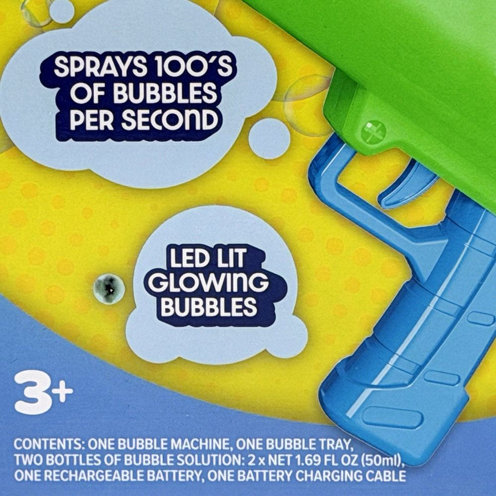 Bunch'a Bubbles Bubble Gun Blaster Green LED Lit Rechargeable New