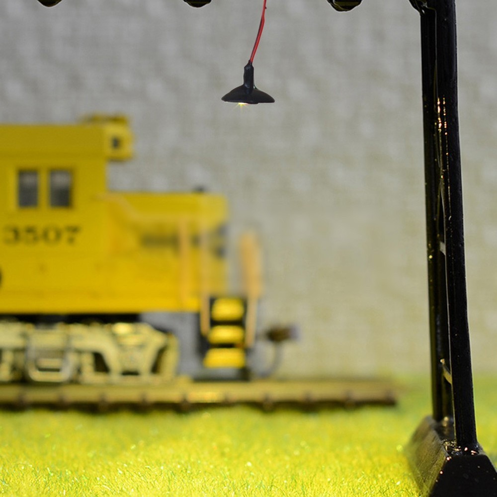 Model Train Scenery Decorations 10 Pack Black Wall Light LED Ceiling Lamps