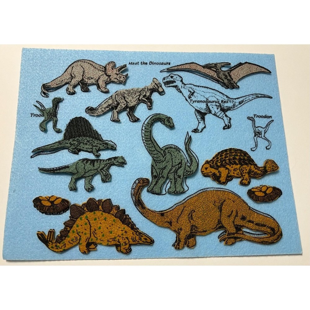 Vintage Dinosaur Play Set - Felt Mats with Dinosaurs