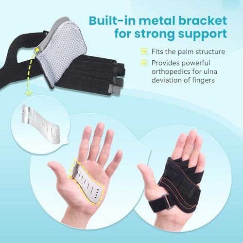 Finger Ulnar Deviation Splint Brace, Finger Joint Deviation Right-M Black