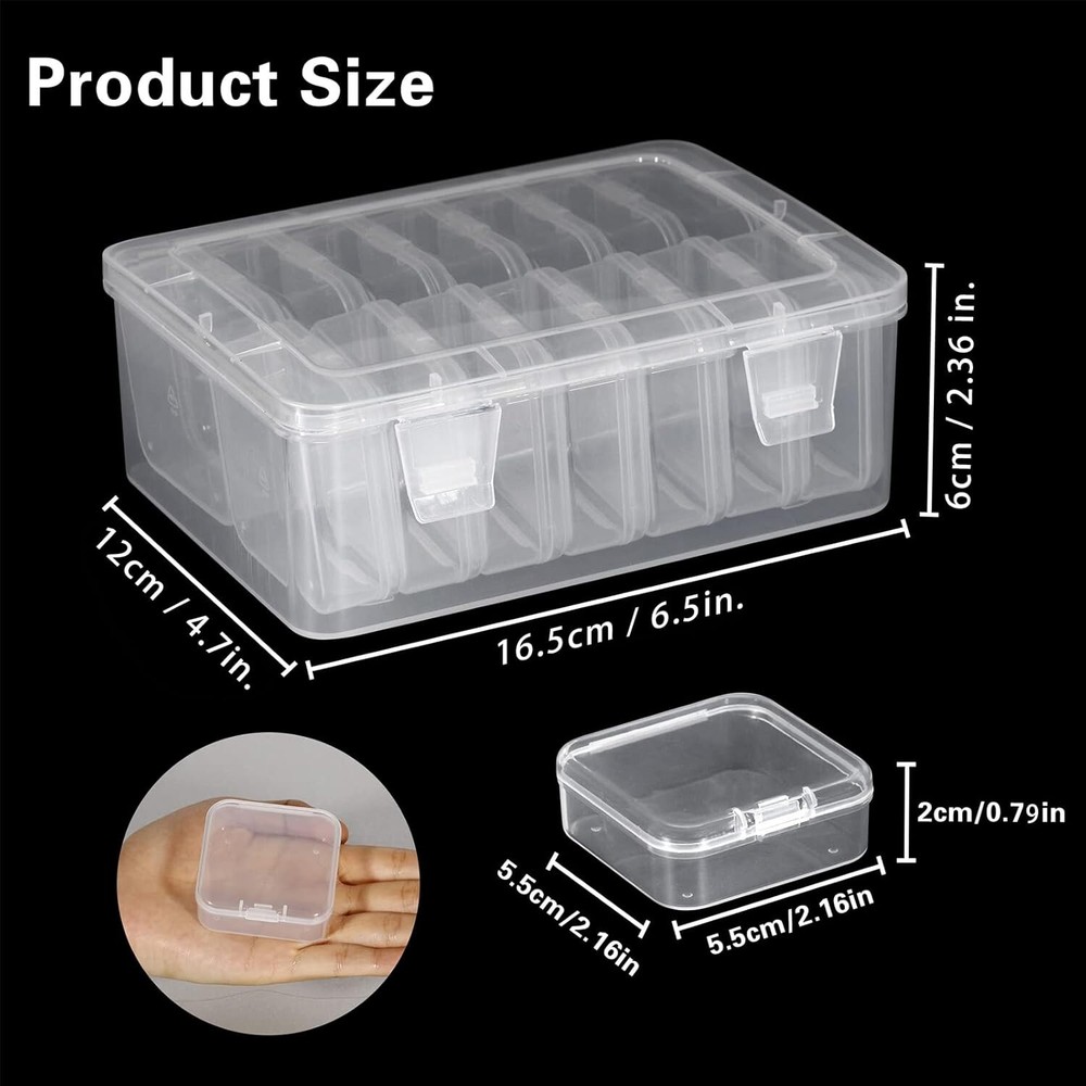 Craft Supply Storage Solution - 15 Transparent Cases for Beads & Accessories