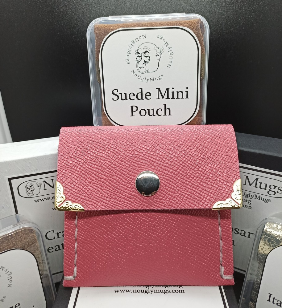 Saffiano Leather Crosshatch patterned Rosary pouch