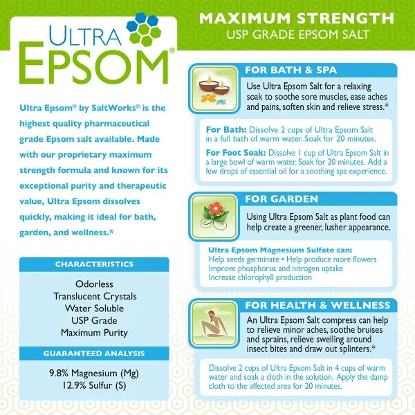 Ultra Epsom Unscented Bath Salt 18 Pound Bag
