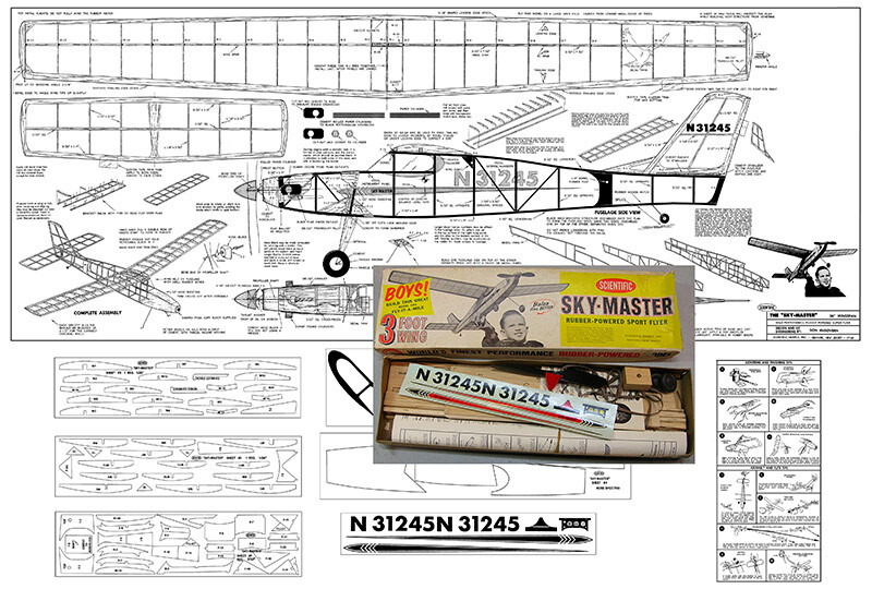 Scientific Model Airplane Plans (FF): Sky-Master 36" Wingspan Rubber-Powered