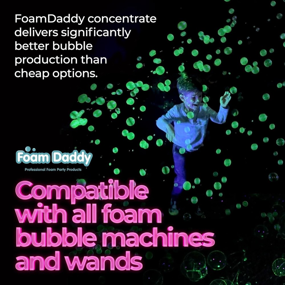 UV Glow Bubble Solution 1/2 Gallon – Safe Neon Bubbles for Black Light Parties