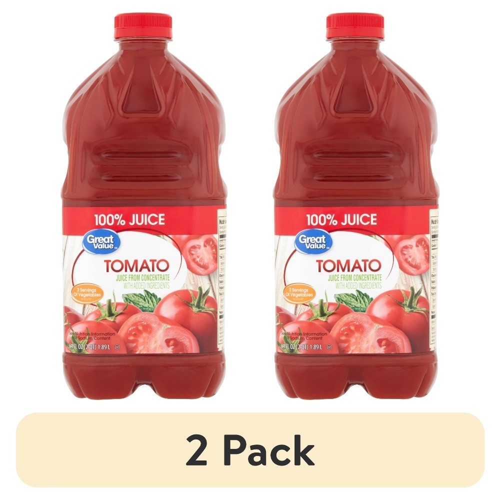 (2 pack) Tomato 100% Juice, 64 fl oz
