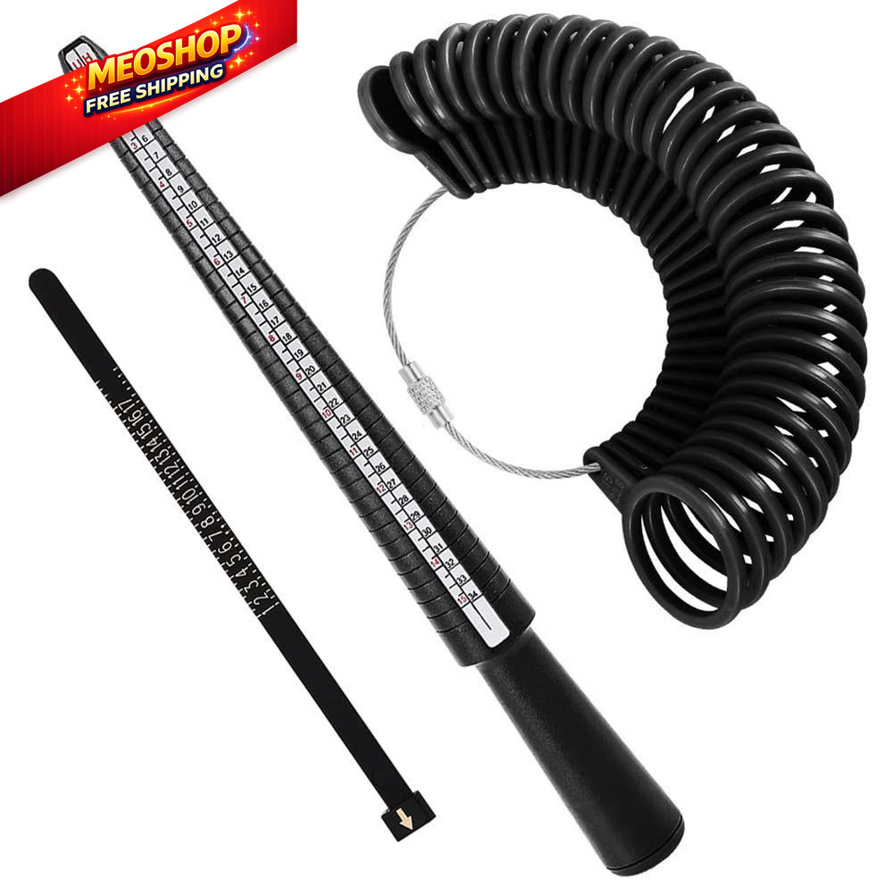 Accmor Ring Sizer Measuring Tool Set, Black Mandrel, Guage, Blet
