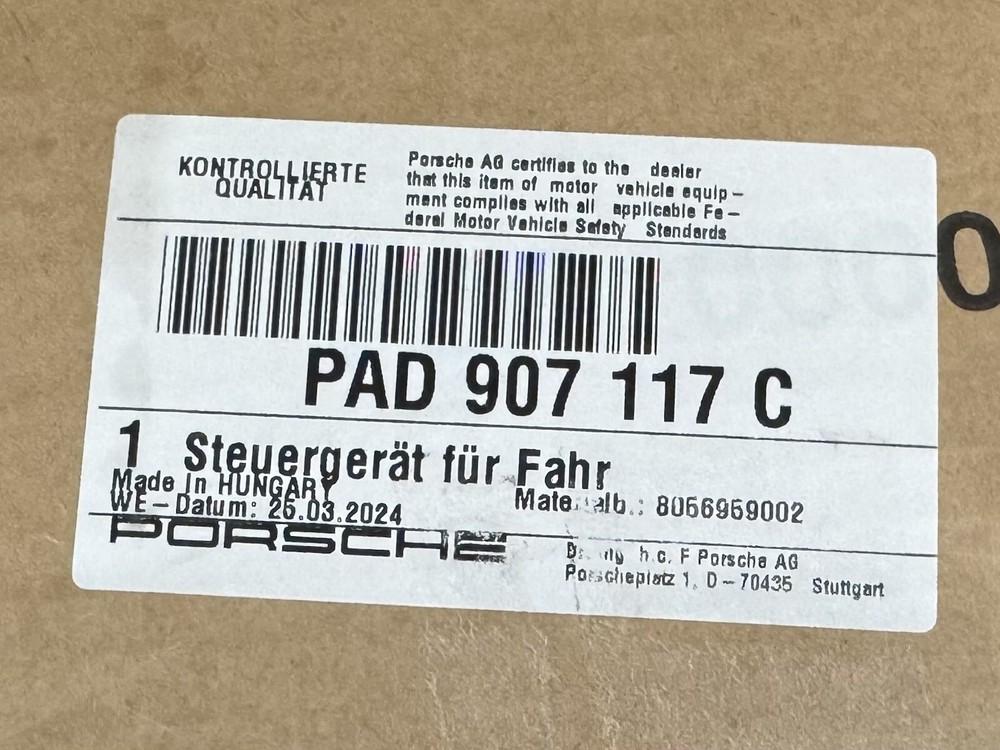 Genuine Porsche Control Module PAD-907-117-C