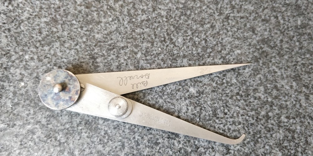 NICE Starrett No.242 4” Lock-Joint Hermaphrodite Caliper with Solid Point 242-4