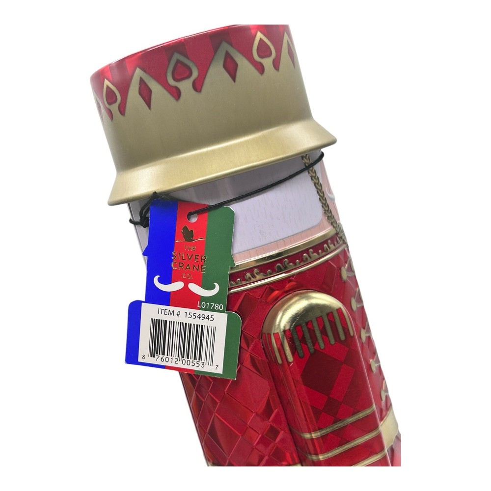 Nutcracker EMPTY Tin 12" The Silver Crane Co Red Gold White Black CLEAN