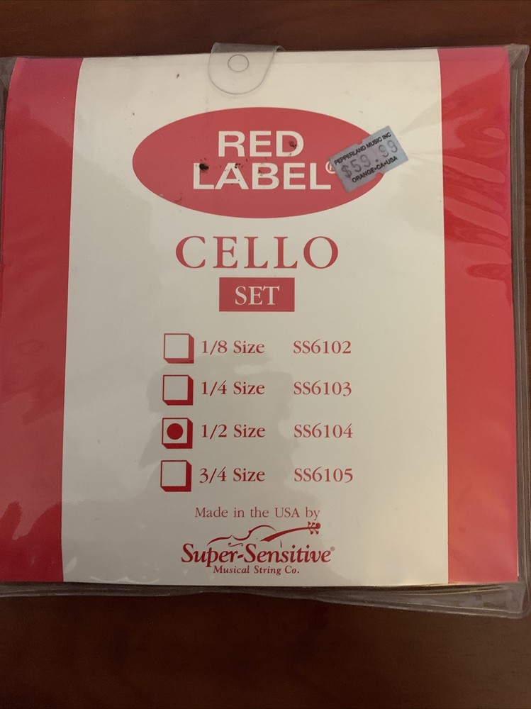 Super Sensitive Cello Strings Set Of Four - 1/2 Size