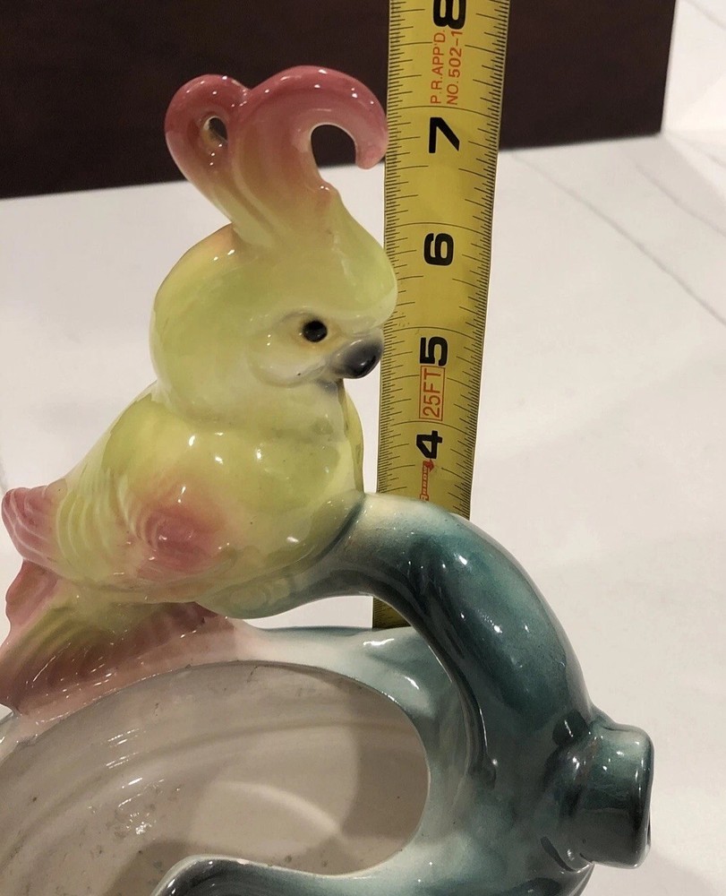 Parrot Planter Vase Vintage Ceramic USA