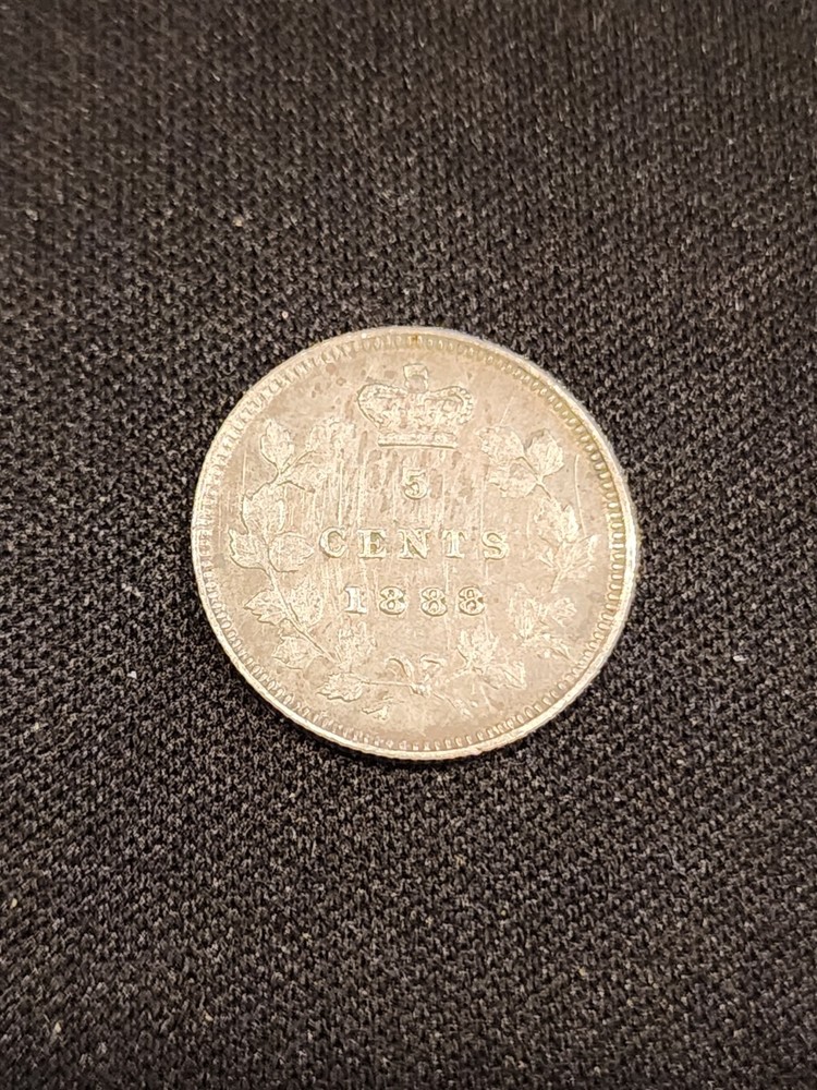 1888 Canada 5 Cents Silver Coin