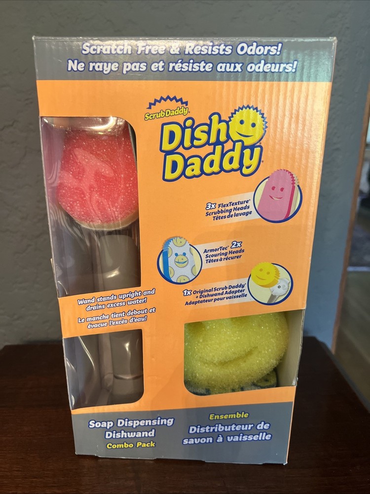 Scrub Daddy Dish Daddy Soap Dispensing Dish Wand Sponge Combo Pack