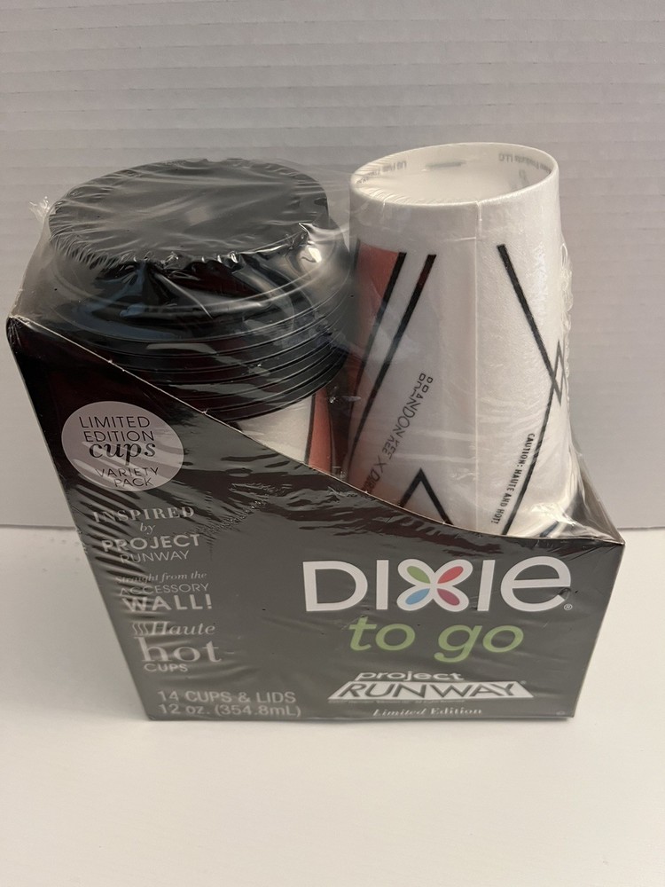 Dixie 2017 To Go Cups Project Runway 2017 Limited Edition 14 Cups & Lids