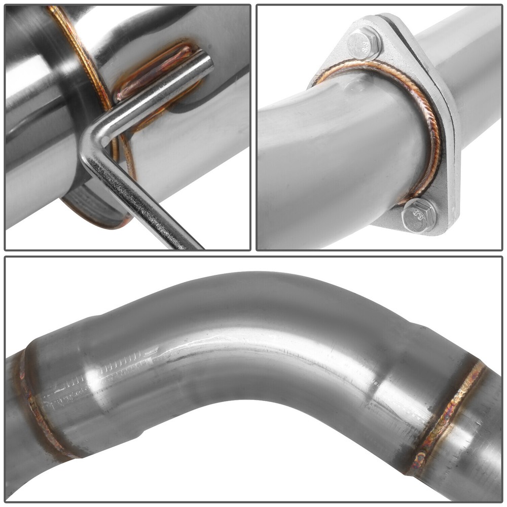 4"BURNT MUFFLER TIP STAINLESS EXHAUST CATBACK SYSTEM FOR 00-05 MIT ECLIPSE V6