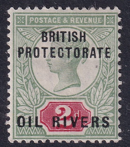 Niger Coast Protectorate 2d Grey-Green & Carmine-SG3 - mounted mint