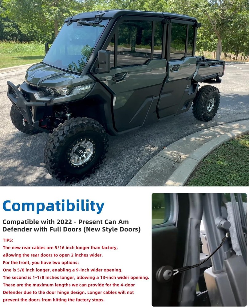 Can Am Defender Door Cable Extender 2022+