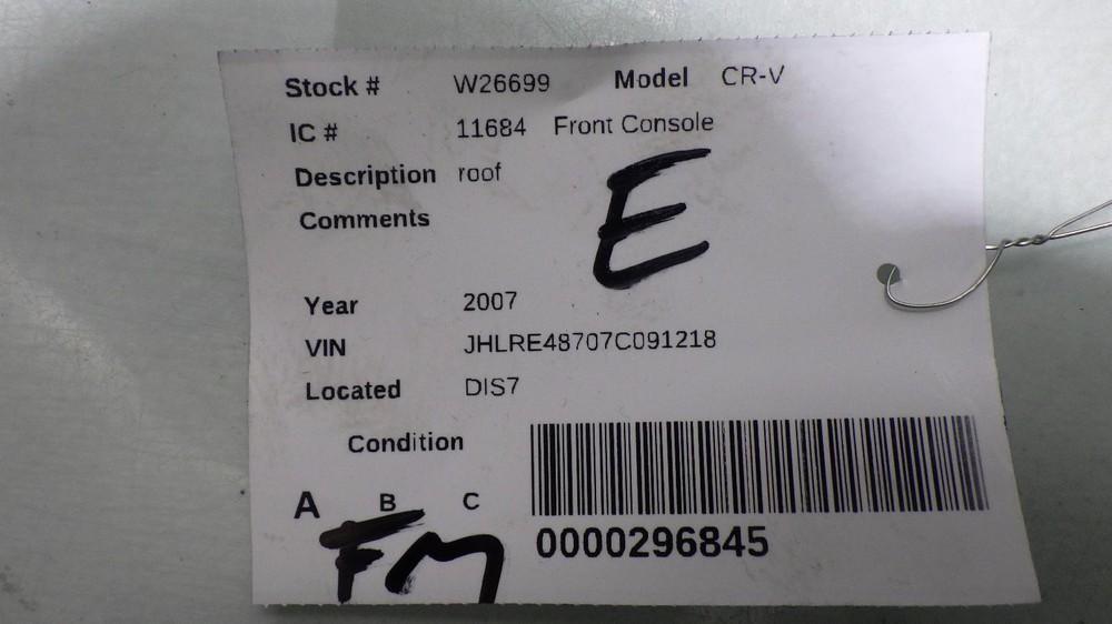 07 HONDA CR-V Front Console roof