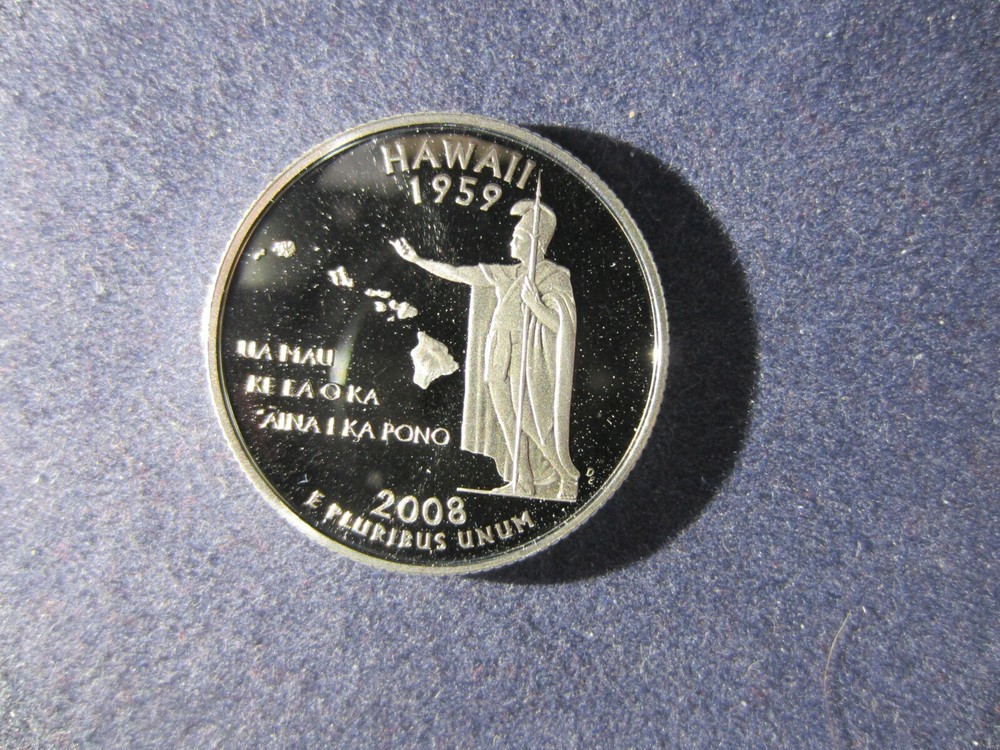 2008-S HAWAII Silver Quarter DEEP CAMEO MIRROR PROOF Upper Grading Range