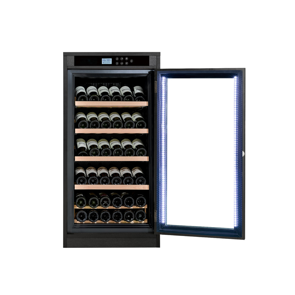 69 Bottles Touch Screen Display Constant Temperature Grape Wine Cooler,Black