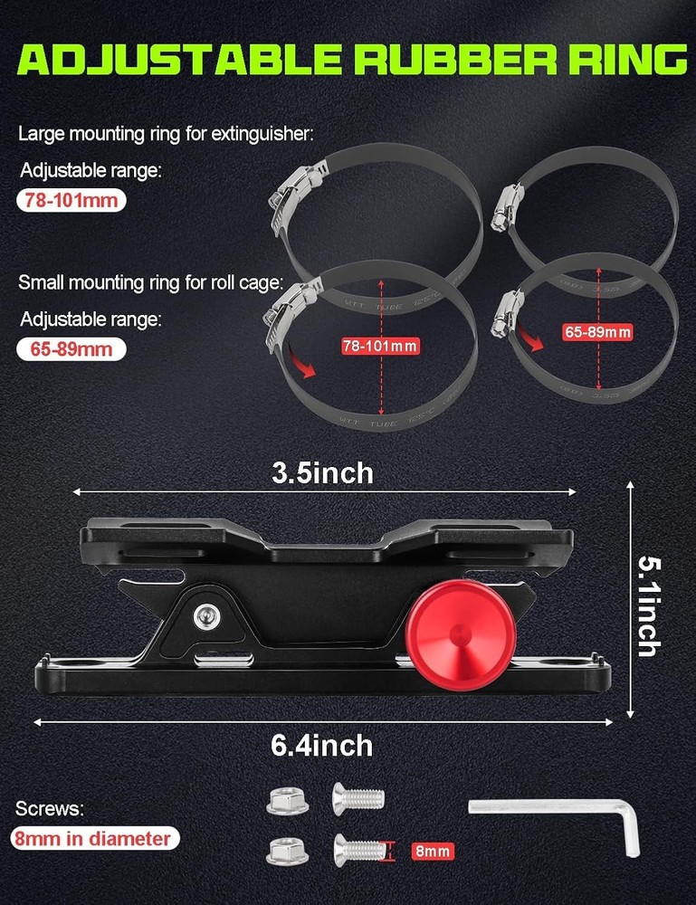 Car Fire , Roll Bar Fire Extinguisher Holder Quick-Release Aluminum Adjustabl...