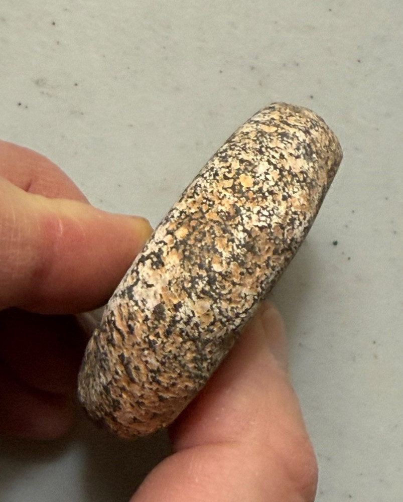 Large Neolithic African Flat Disk Bead, 2-1/4" dia, Diorite, Good Condition