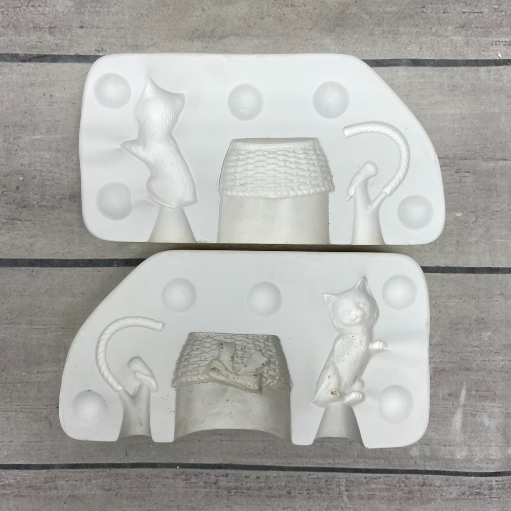 Longview Ceramic Casting Mold Kitty and Basket # MG-88