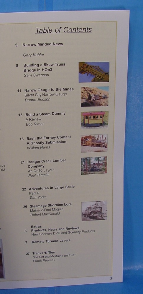 LIGHT IRON DIGEST MAGAZINE ISSUE #52 LATER 2007 TOC PICTURED