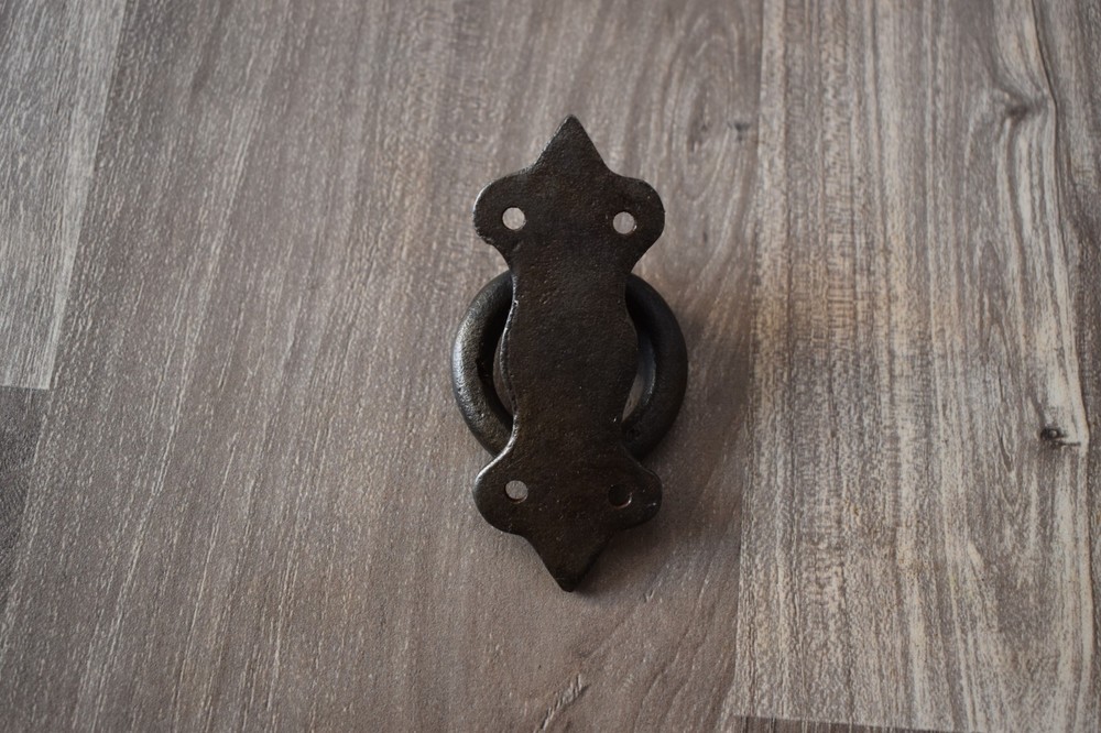 VINTAGE Handforged chest door KNOCKER ring Pull drop handle knob 6 pic