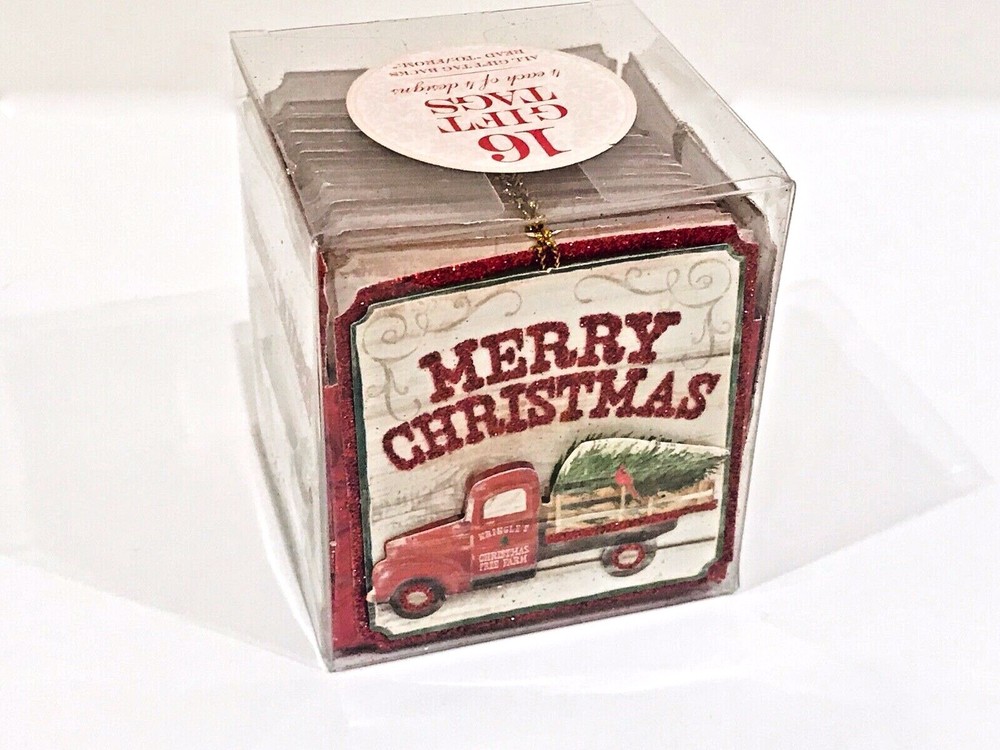 PUNCH STUDIO DIMENSIONAL EMBELLISHED OH WHAT FUN GIFT TAG CUBE
