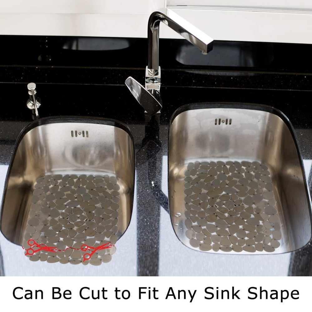 Yiter Sink Mat, 2Pcs Adjustable PVC Pebble Sink Protector for Stainless Steel...