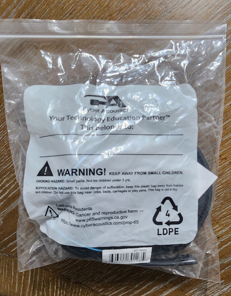 Cyber Acoustics AC-5002 Analog Headset