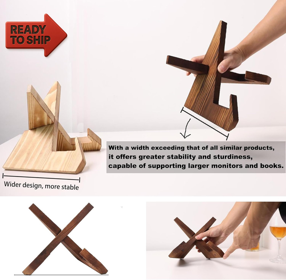 Solid Wood Tablet Computer Stands Compatible for Echo Show 15,Echo Show 21,Supp