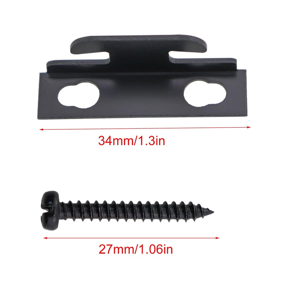 4 PCS 34mm Black Curtain Pole Bracket Hook Middle Support Double Hook