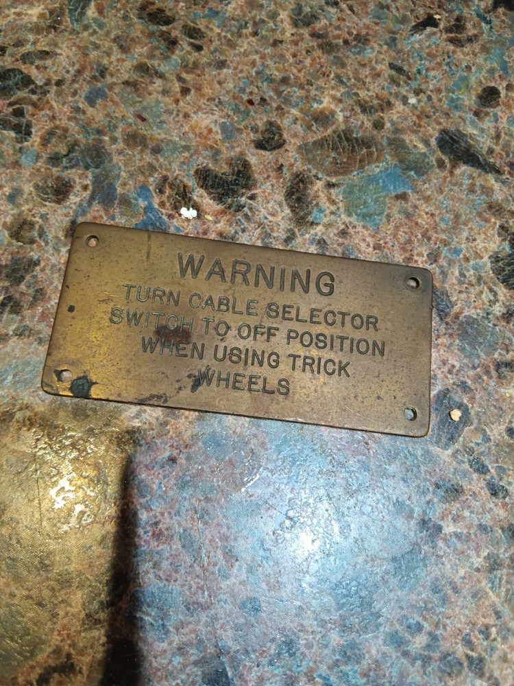 Vintage Solid Brass Warning Plaque