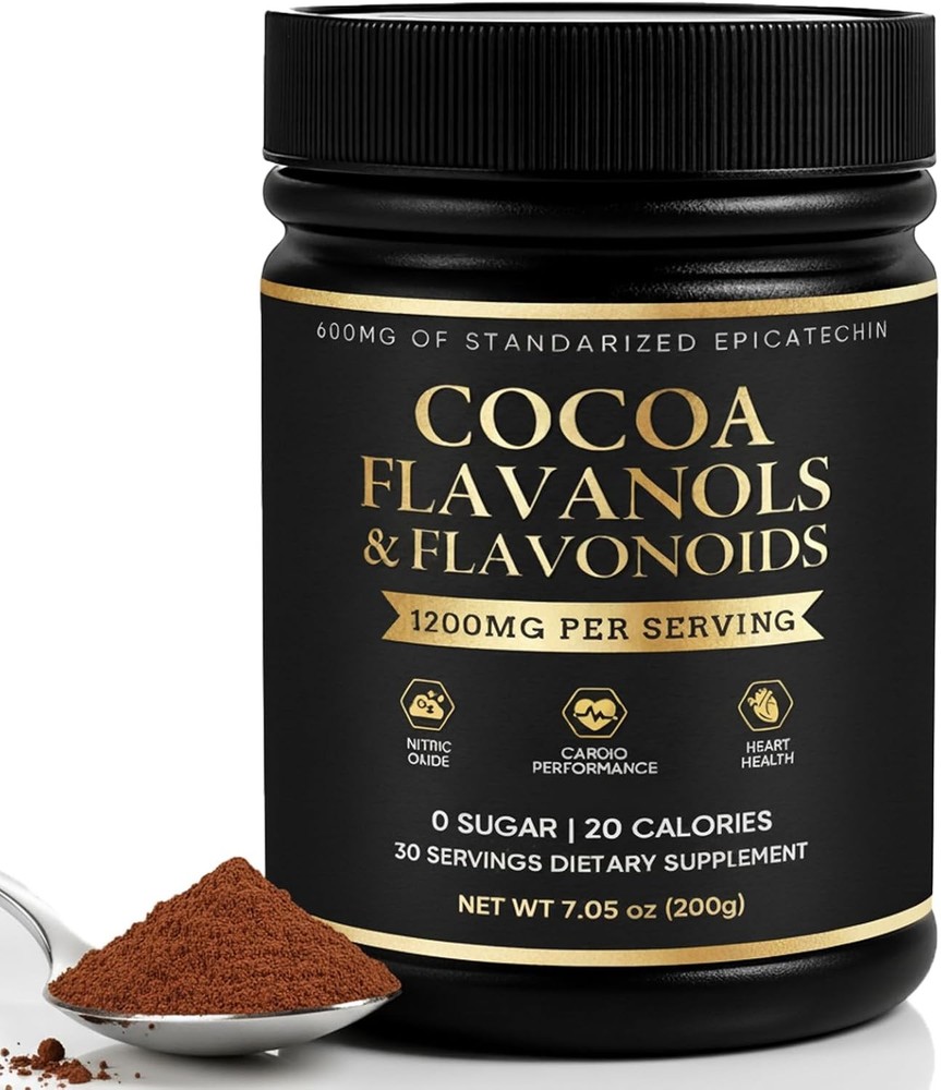 High Flavanol Cocoa Powder | 1200mg per Serving with Cocoa Flavanols,