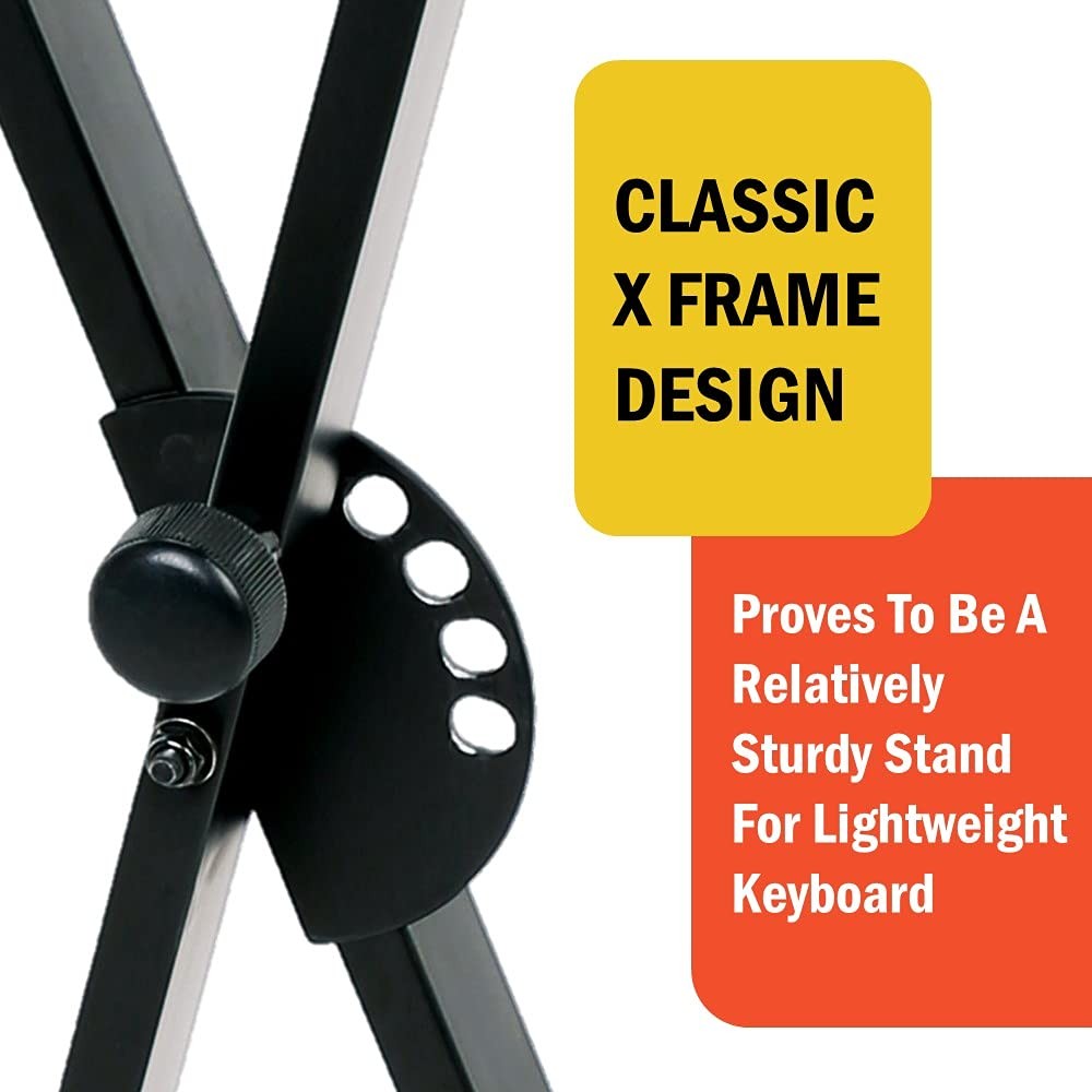 Single-X Style Classic Folding Keyboard & Digital Piano Stand, Adjustable Wid...