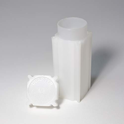 Square White Plastic Coin Storage Tubes for Quarters - 10 Pack, Durable Holders