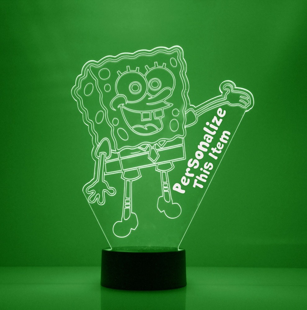 Sponge Bob Personalized FREE Pony LED Night Light Lamp with Remote Control