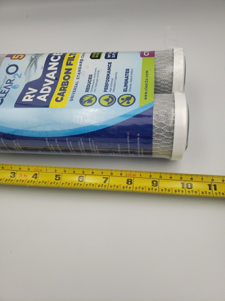 Clear 2O RV ADVANCED 5 MICRON CARBON FILTER CT01102. UNIVERSAL CAPACITY
