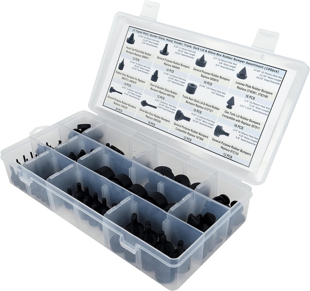 160 PCS Rubber Bumper Assortment Compatible with various models, Replace 20030,