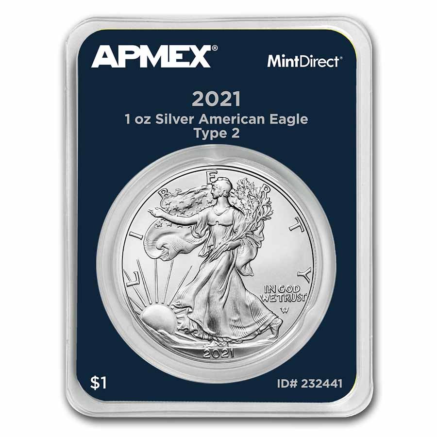 2021 1 oz American Silver Eagle (Type 2) (MintDirect® Single)
