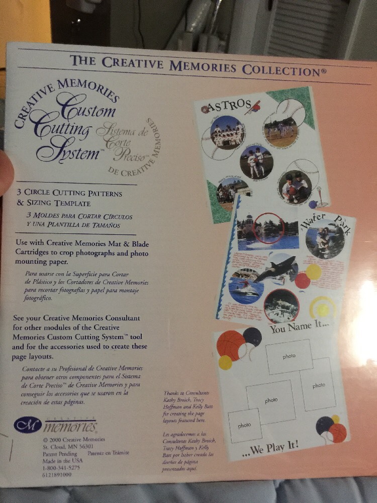 Creative Memories Custom Cutting System Circle & Oval Cutting Patterns